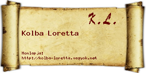 Kolba Loretta névjegykártya